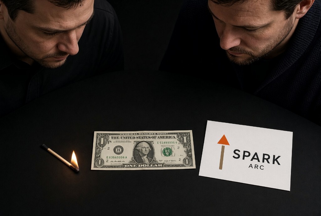 Match, dollar, and SPARK — Strike. Flame. Stove.
